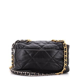 19 Flap Bag Quilted Leather Large