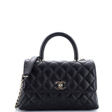 Coco Top Handle Bag Quilted Caviar Mini