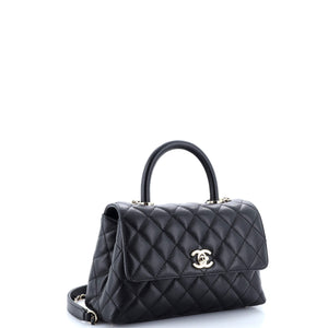 Coco Top Handle Bag Quilted Caviar Mini