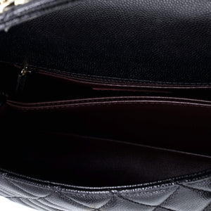 Coco Top Handle Bag Quilted Caviar Mini