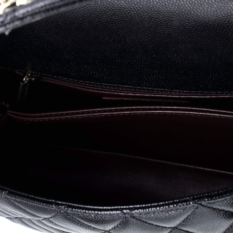 Coco Top Handle Bag Quilted Caviar Mini