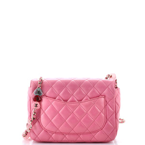 Candy Heart Flap Bag Quilted Lambskin Small