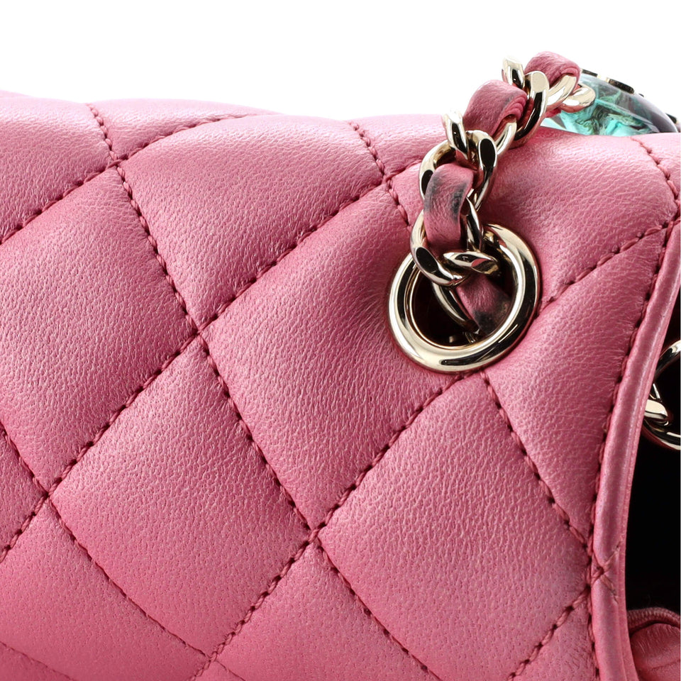 Candy Heart Flap Bag Quilted Lambskin Small