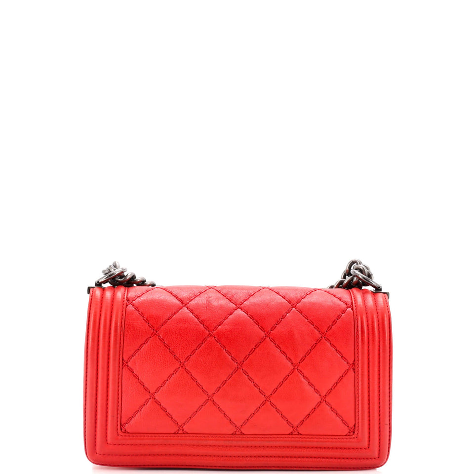 Stitch Boy Flap Bag Quilted Calfskin Old Medium