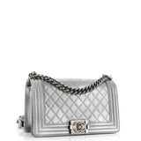 Boy Flap Bag Quilted Caviar Old Medium