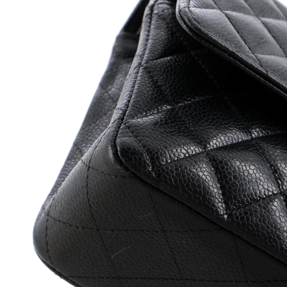 Classic Double Flap Bag Quilted Caviar Medium