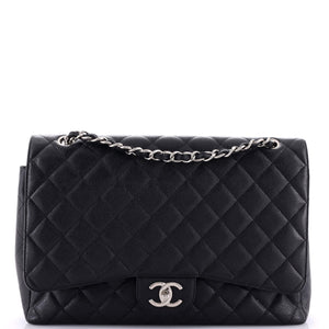Classic Double Flap Bag Quilted Caviar Maxi