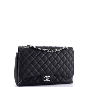 Classic Double Flap Bag Quilted Caviar Maxi