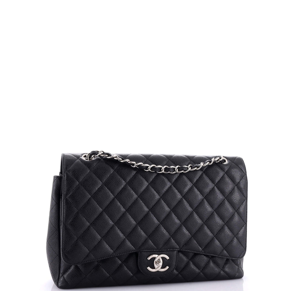Classic Double Flap Bag Quilted Caviar Maxi
