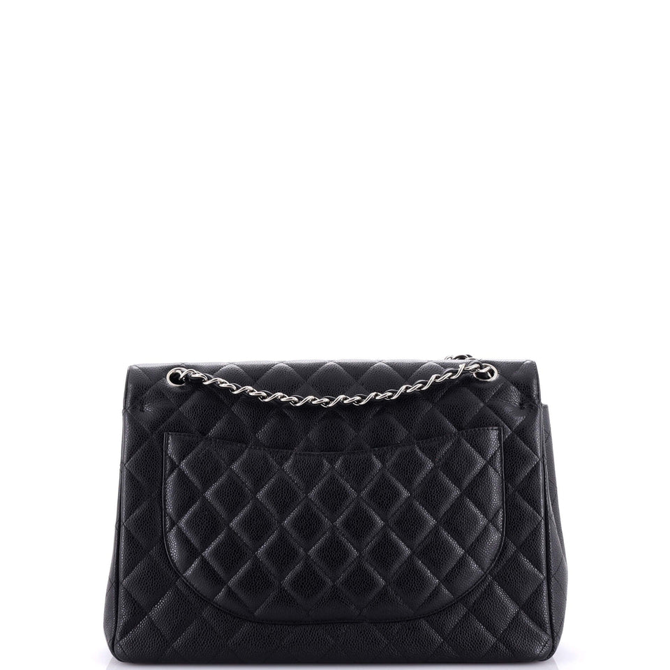 Classic Double Flap Bag Quilted Caviar Maxi