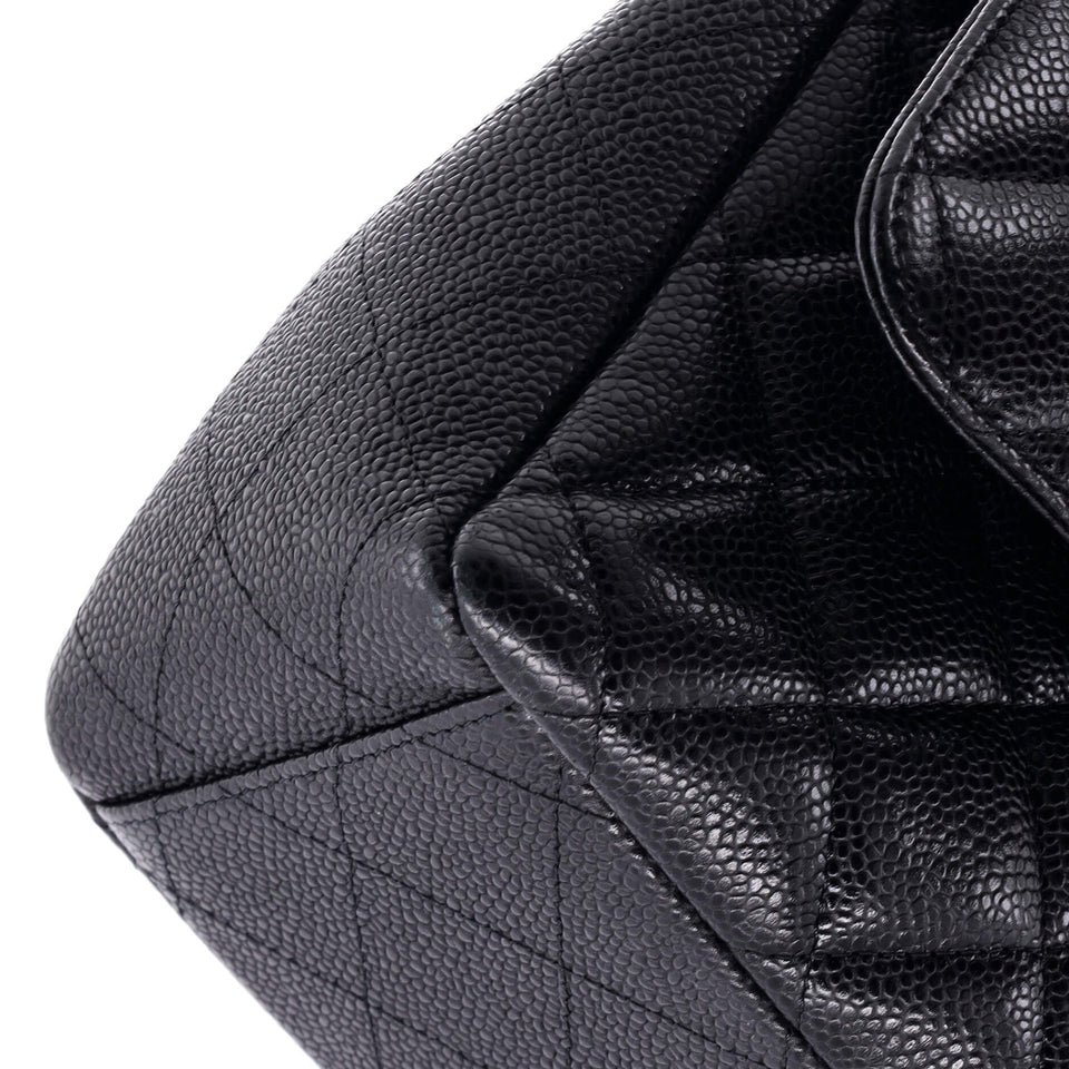 Classic Double Flap Bag Quilted Caviar Maxi