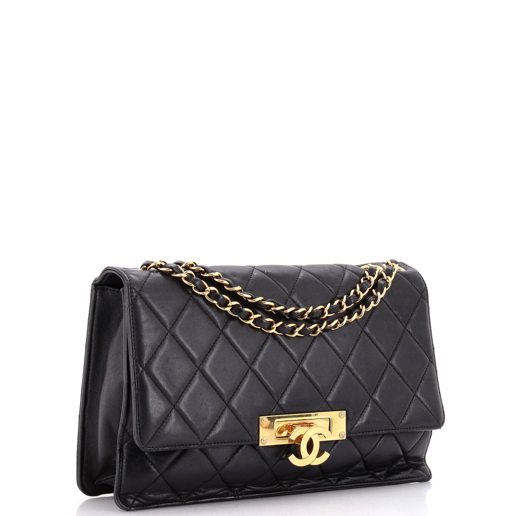 Golden Class Flap Bag Quilted Lambskin Large