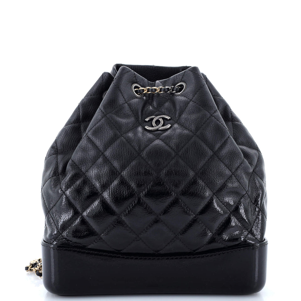 Gabrielle Backpack Quilted Goatskin and Patent Medium