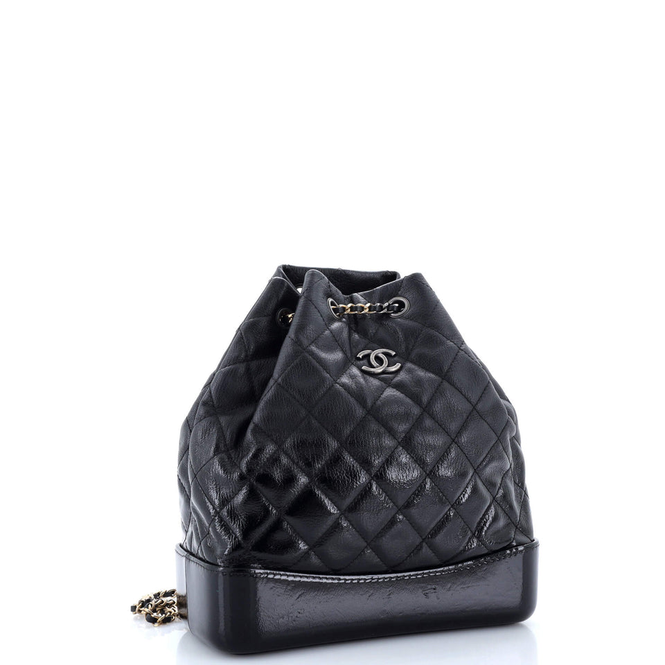Gabrielle Backpack Quilted Goatskin and Patent Medium
