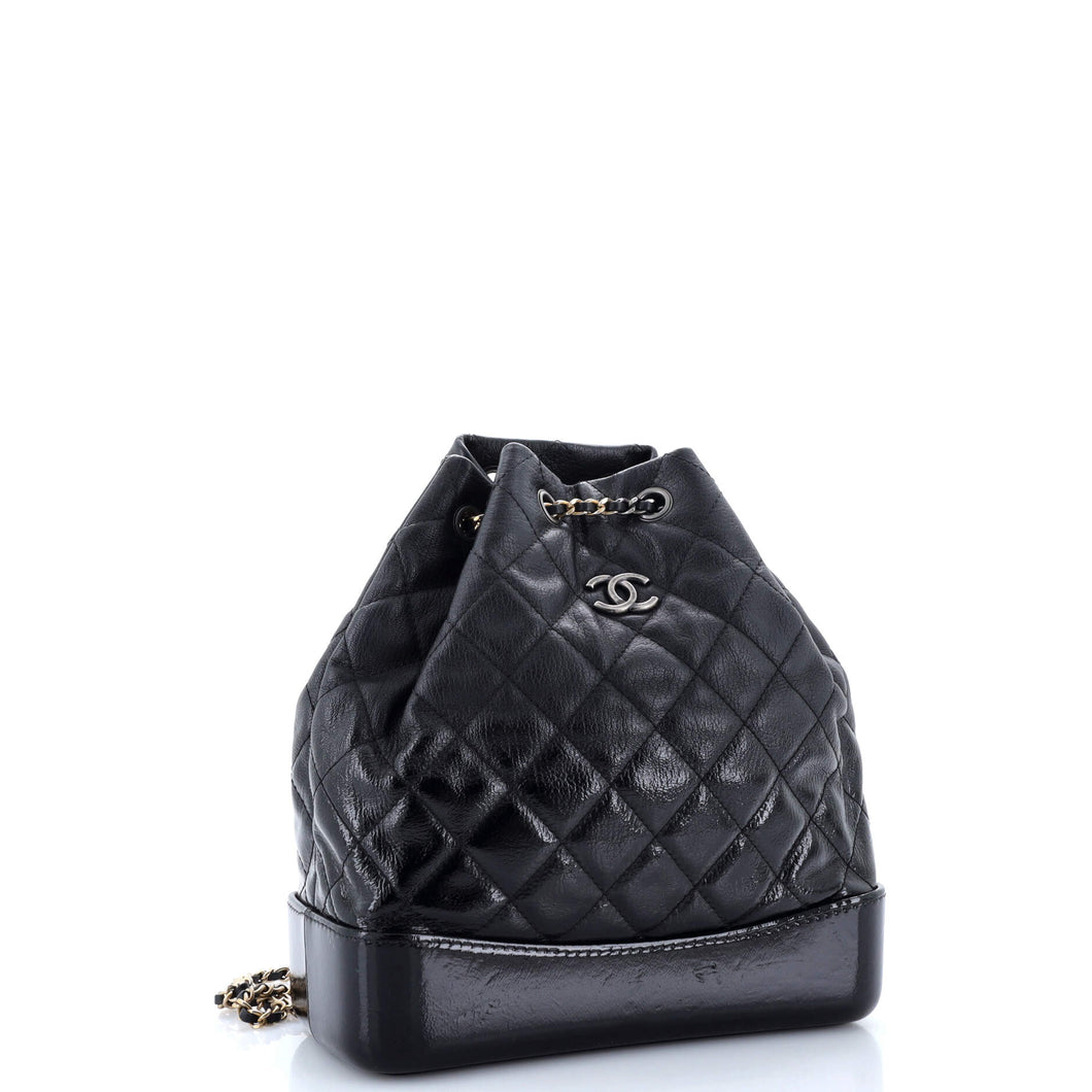 Gabrielle Backpack Quilted Goatskin and Patent Medium