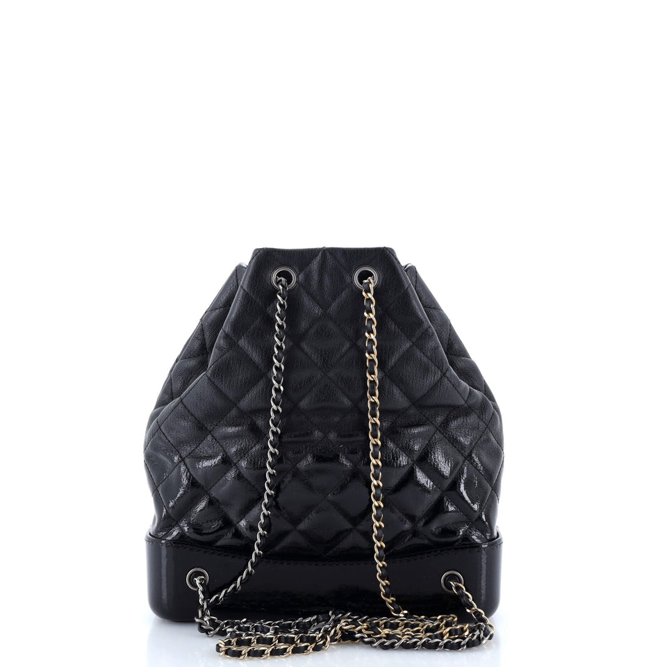 Gabrielle Backpack Quilted Goatskin and Patent Medium