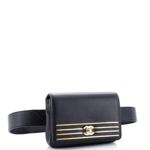 Captain Gold Waist Bag Embroidered Caviar Medium