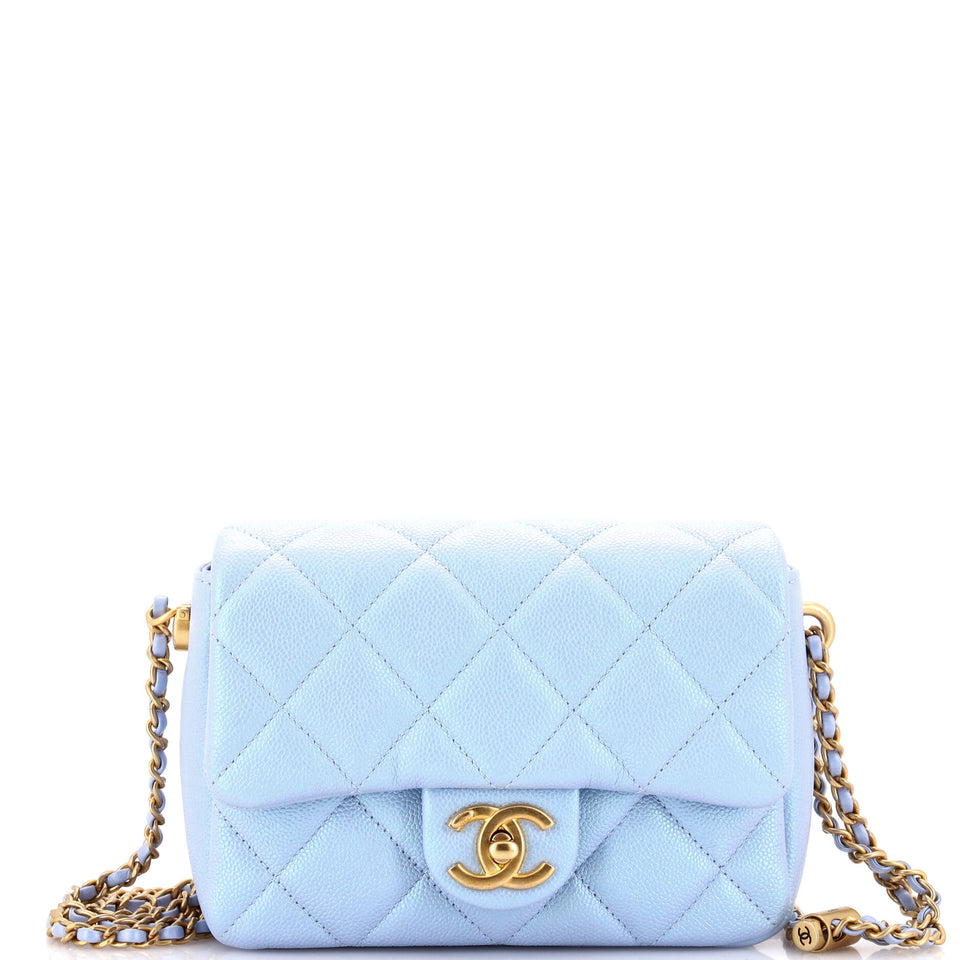 My Perfect Adjustable Chain Flap Bag Quilted Iridescent Caviar Mini