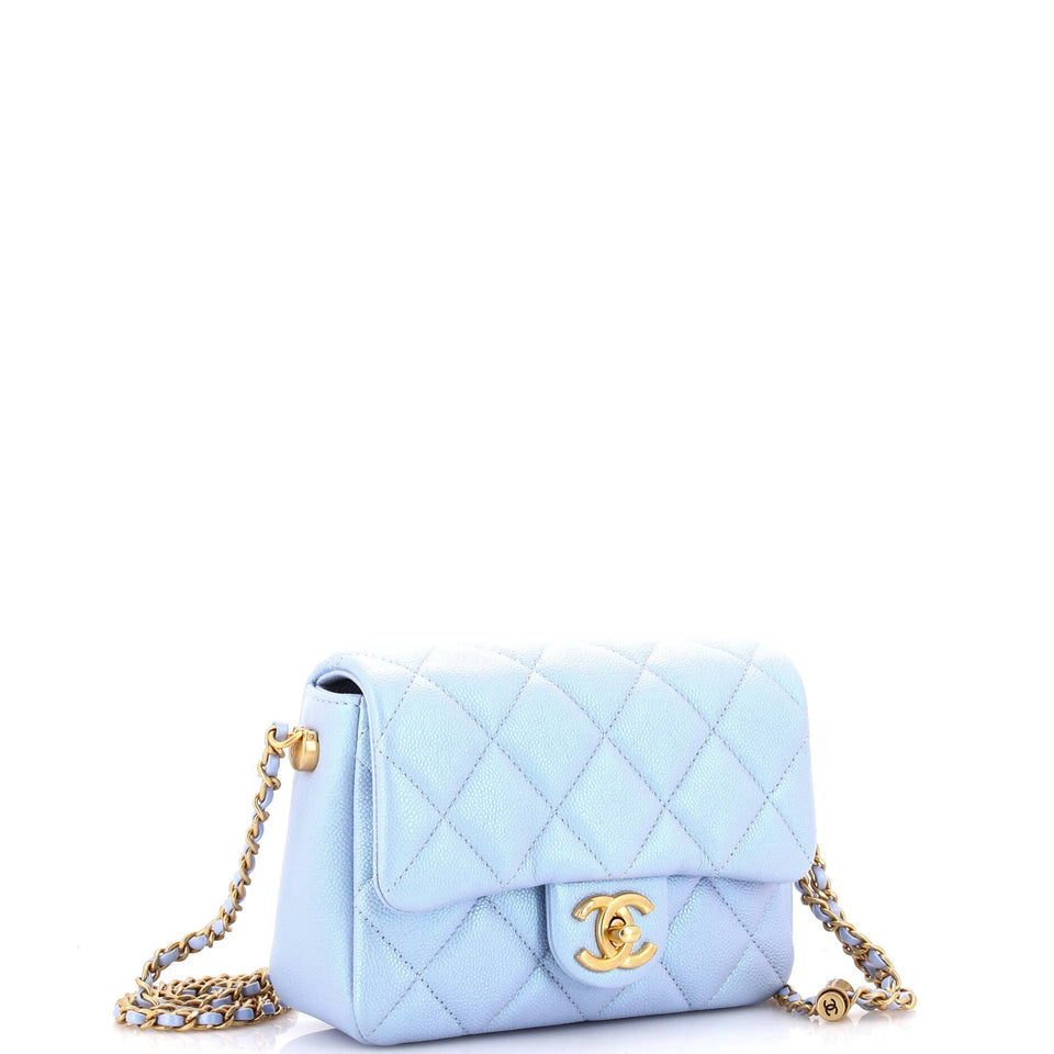 My Perfect Adjustable Chain Flap Bag Quilted Iridescent Caviar Mini