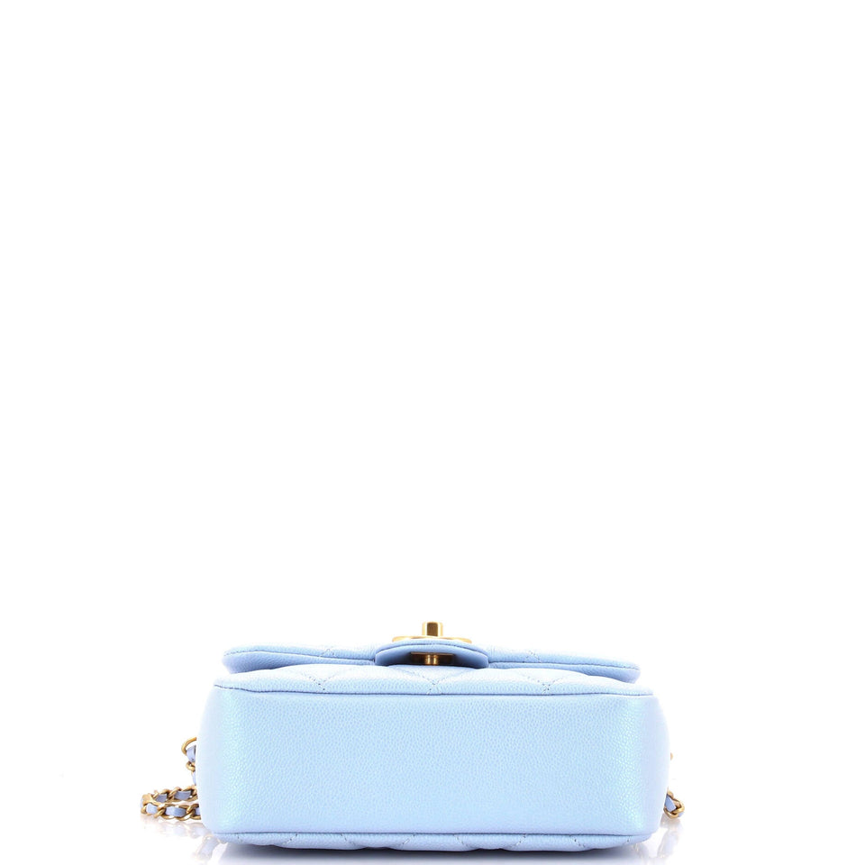 My Perfect Adjustable Chain Flap Bag Quilted Iridescent Caviar Mini