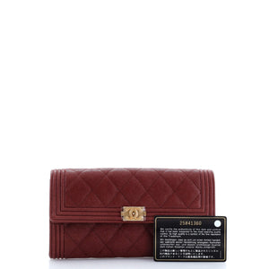 Boy Flap Wallet Quilted Caviar Long