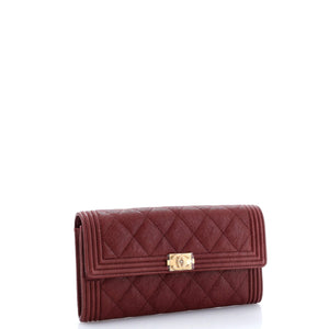 Boy Flap Wallet Quilted Caviar Long