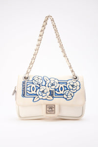 Chanel Sport White Floral Nylon Flap Bag