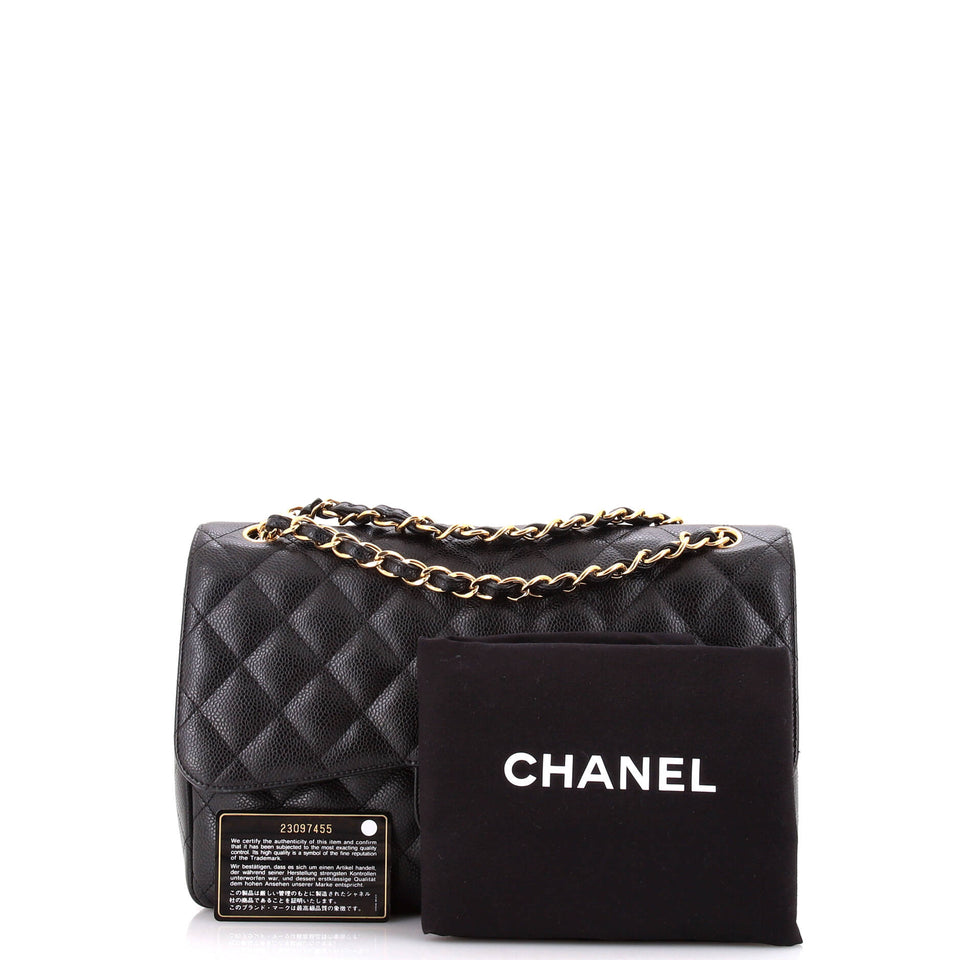Classic Double Flap Bag Quilted Caviar Jumbo