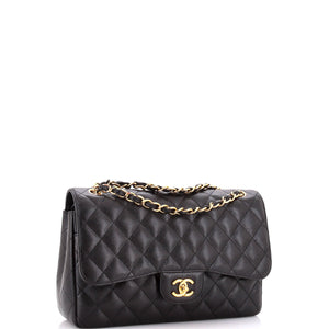Classic Double Flap Bag Quilted Caviar Jumbo