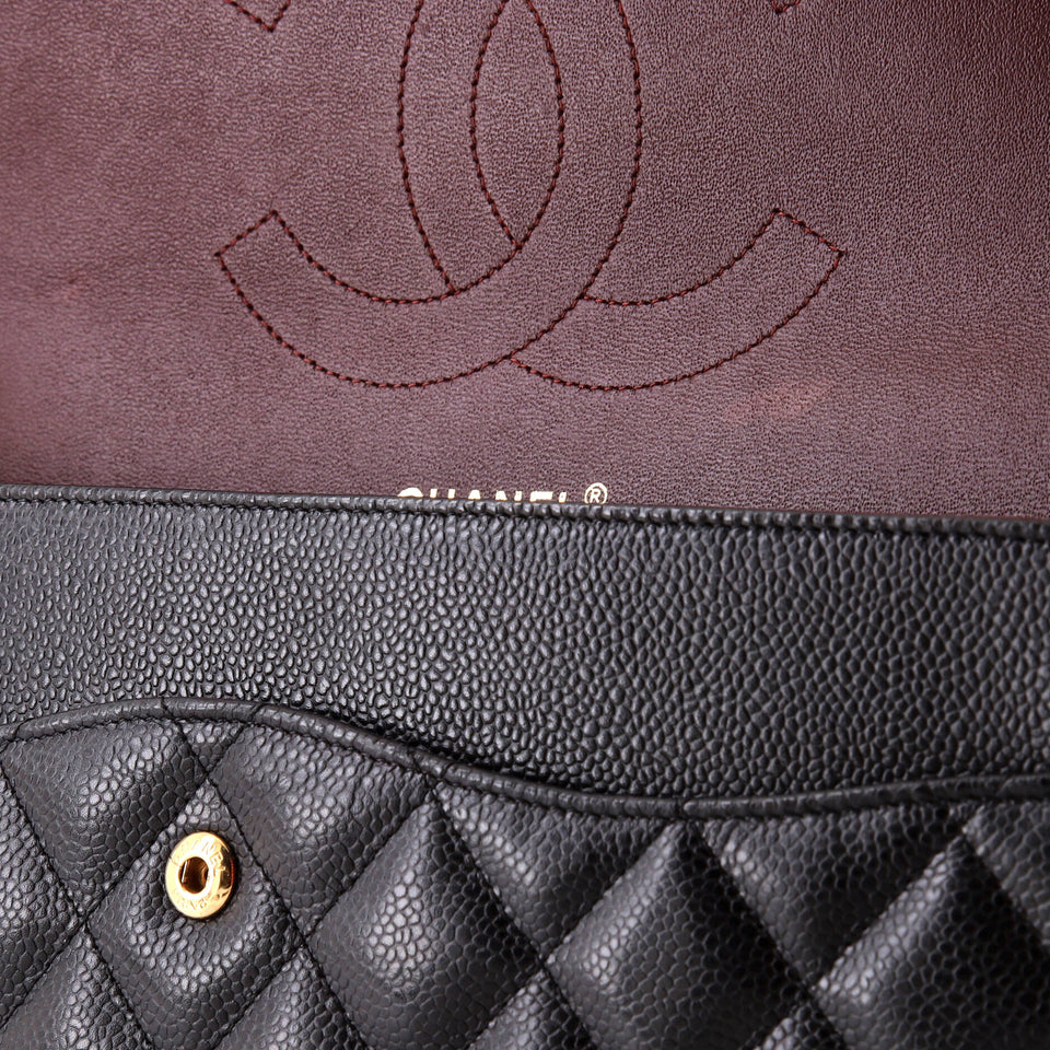 Classic Double Flap Bag Quilted Caviar Jumbo