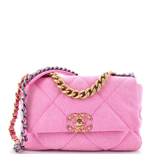 19 Flap Bag Quilted Denim Medium