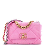 19 Flap Bag Quilted Denim Medium