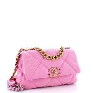 19 Flap Bag Quilted Denim Medium