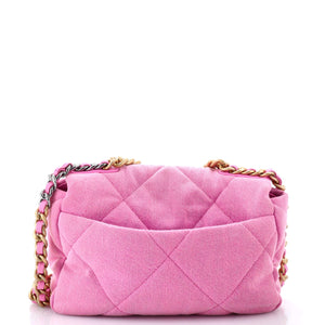 19 Flap Bag Quilted Denim Medium