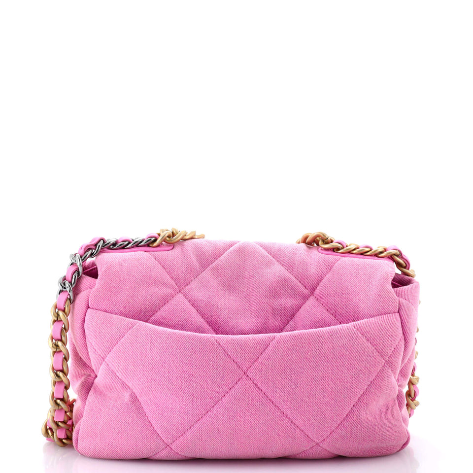19 Flap Bag Quilted Denim Medium
