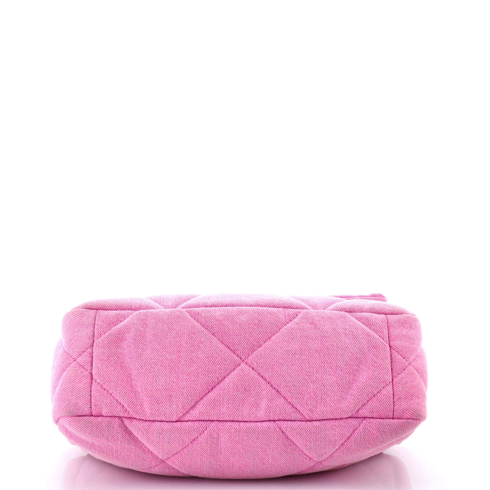 19 Flap Bag Quilted Denim Medium