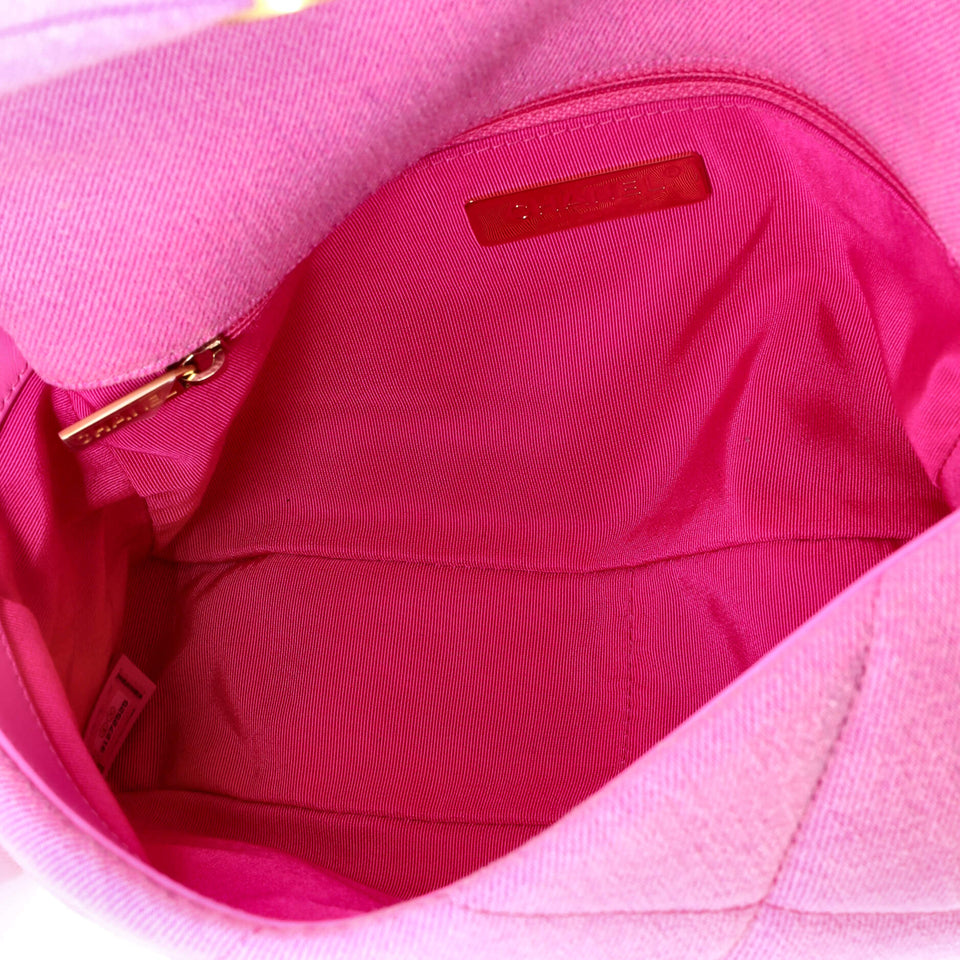 19 Flap Bag Quilted Denim Medium