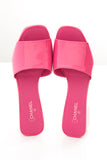 Chanel 2022 SS Pink CC Sandal Mules SZ 37.5