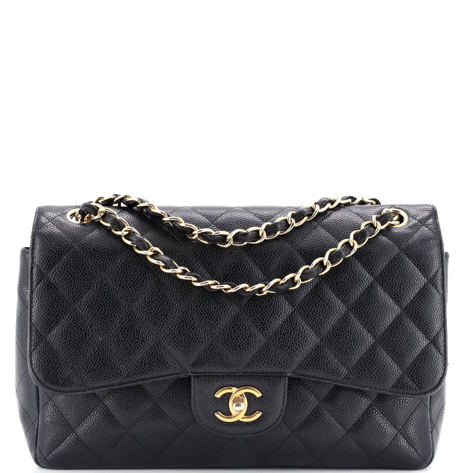 Classic Double Flap Bag Quilted Caviar Jumbo