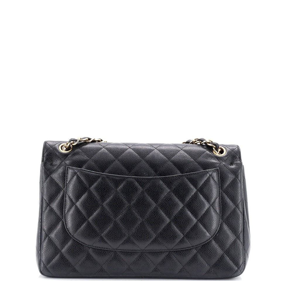 Classic Double Flap Bag Quilted Caviar Jumbo