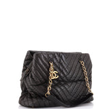 Surpique CC Charm Tote Chevron Calfskin Large