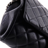 Clutch with Chain Quilted Caviar