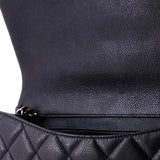 Clutch with Chain Quilted Caviar