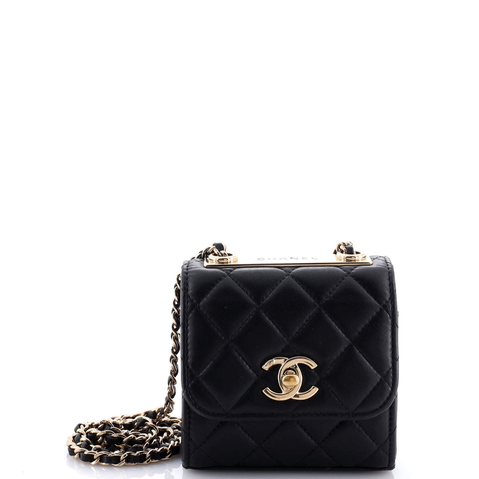 Trendy CC Clutch with Chain Quilted Lambskin Small