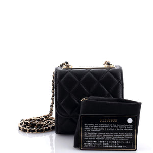 Trendy CC Clutch with Chain Quilted Lambskin Small