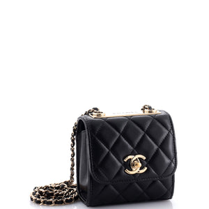 Trendy CC Clutch with Chain Quilted Lambskin Small