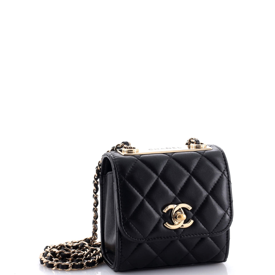 Trendy CC Clutch with Chain Quilted Lambskin Small