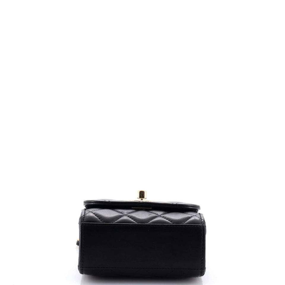 Trendy CC Clutch with Chain Quilted Lambskin Small