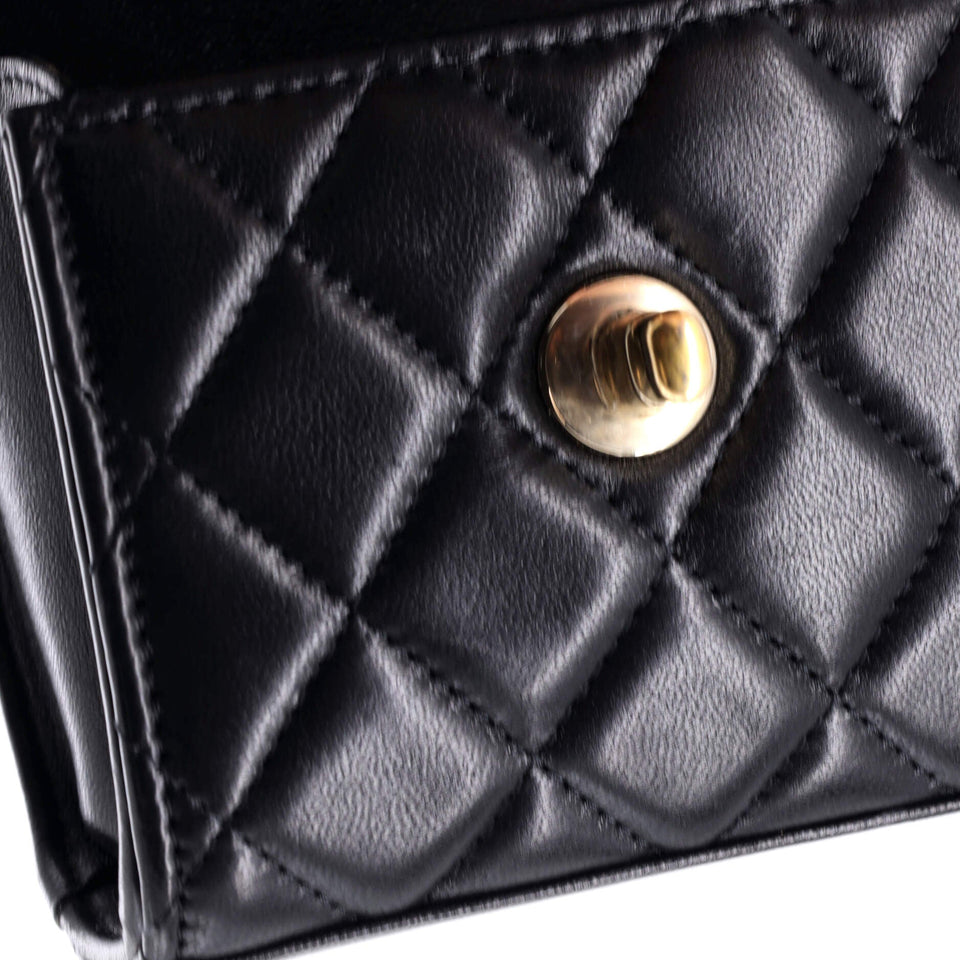 Trendy CC Clutch with Chain Quilted Lambskin Small