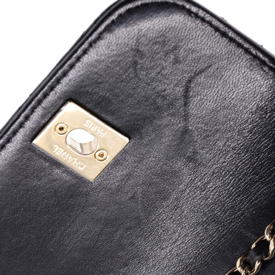 Trendy CC Clutch with Chain Quilted Lambskin Small